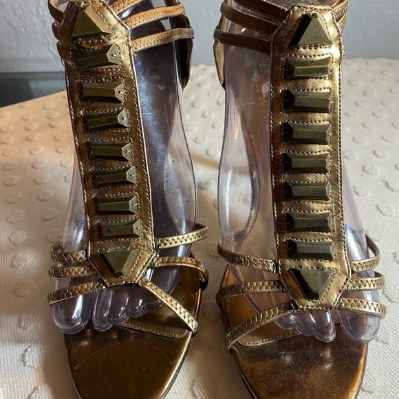 NEW YORK TRANSIT Copper Open Toe Strappy Heel - Picture 2 of 16